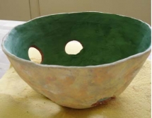 Permeated clay bowl